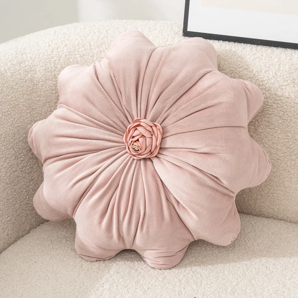 Pink Flower Throw Pillow